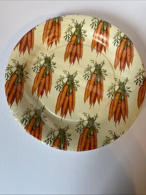 Farmhouse Carrot Pattern Dinner Plate - Cream & Orange